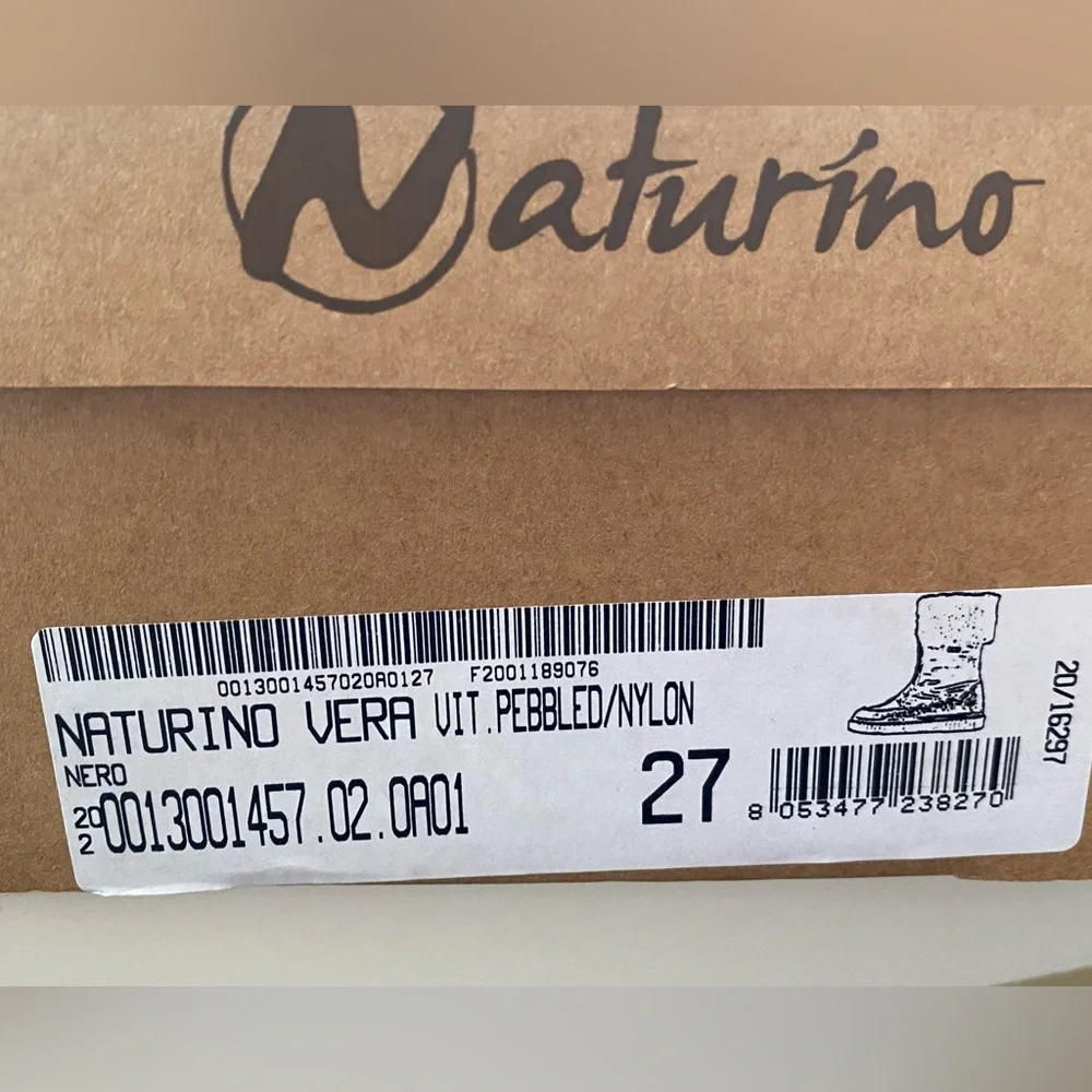 NATURINO Girls Black Rainstep Snow Boots - Size 27